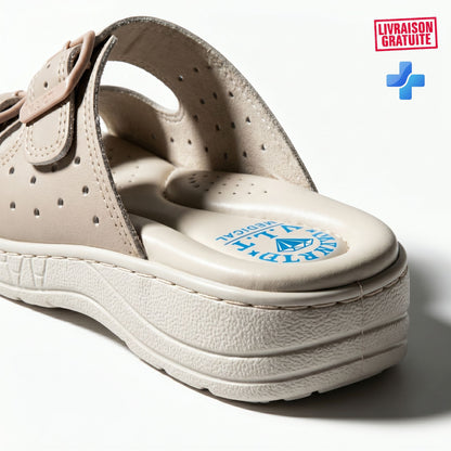 Sandales orthopédiques femme portées - confort à la marche
