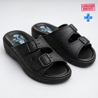 Sandales médicales femme cuir - confort journalier toute saison