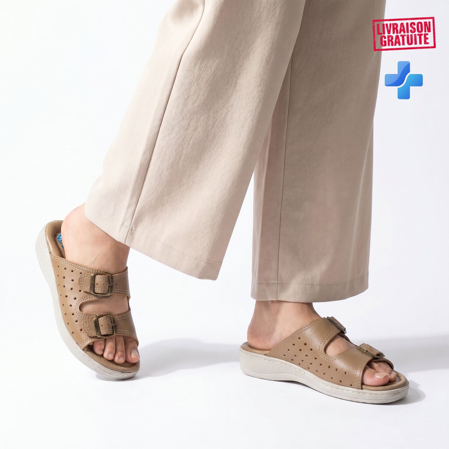 Sandales orthopédiques femme - vue semelle antidérapante