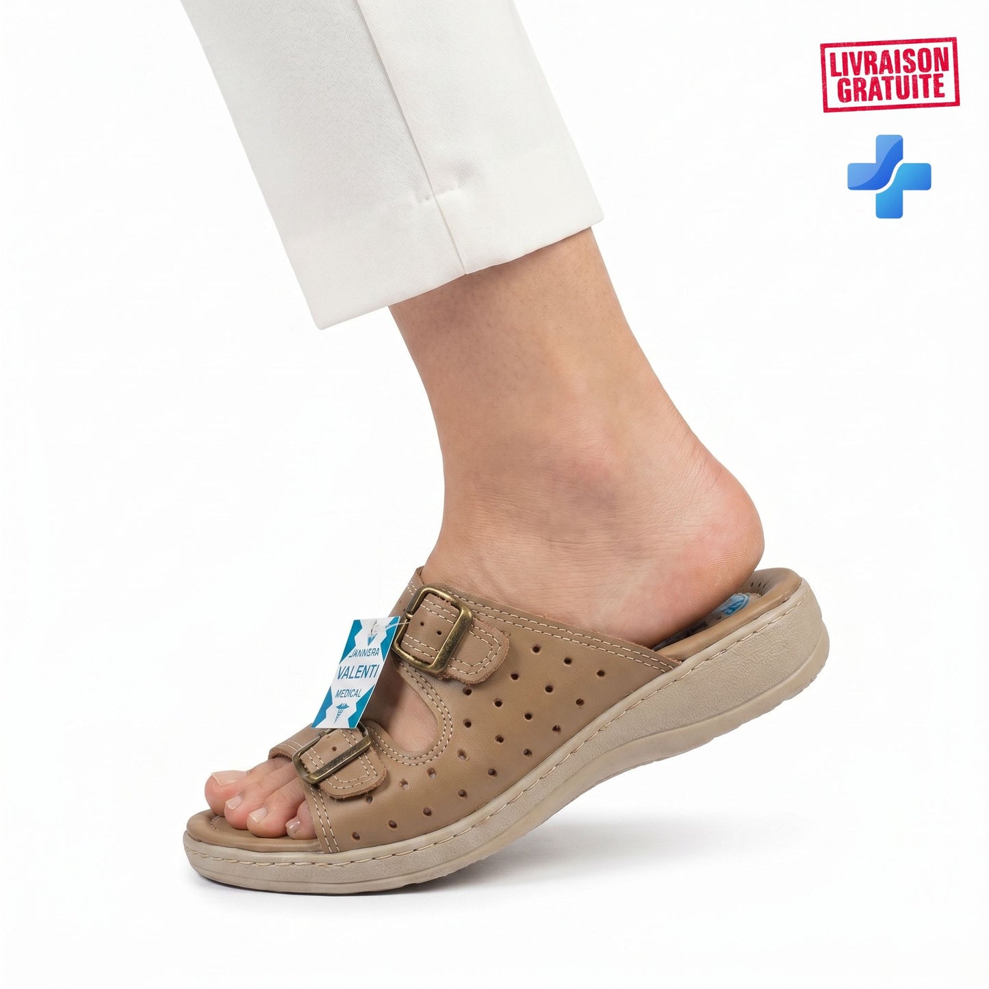 Sandales orthopédiques confort femme cuir - collection BAJO SHOES Maroc