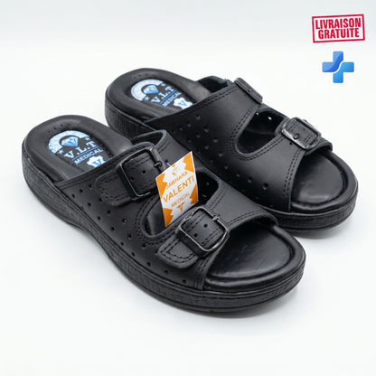 Sandales médicales femme cuir respirant - usage quotidien
