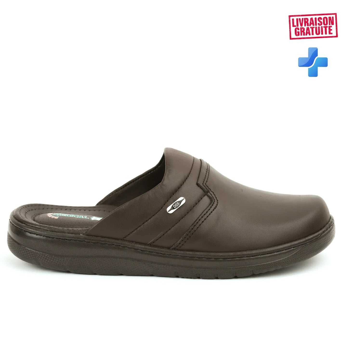 Sabot Médical Homme en Cuir Véritable – Confort Premium (017) - BAJO SHOES