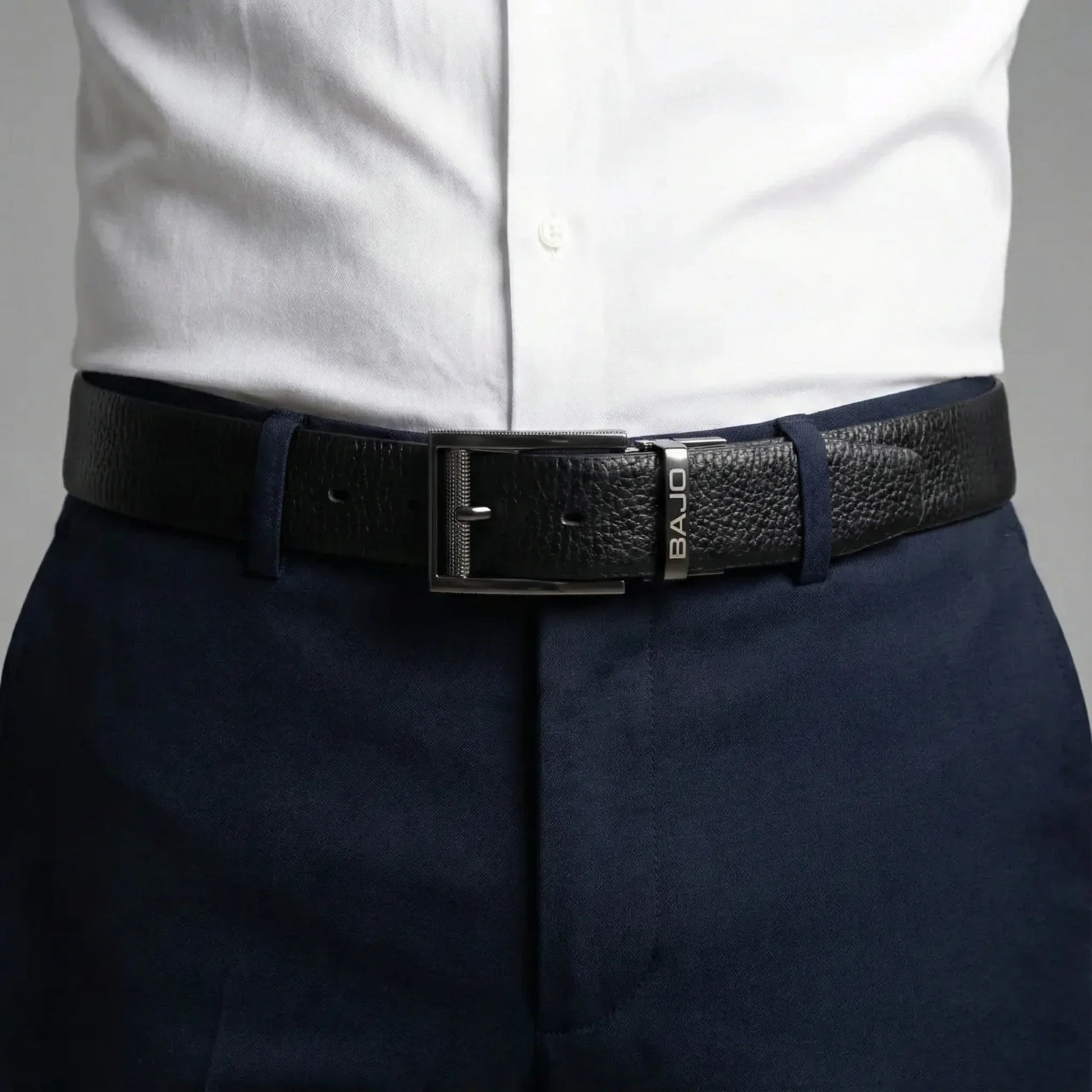 Ceinture Homme Réversible Cuir Véritable – Double Face Noir & Marron - BAJO SHOES