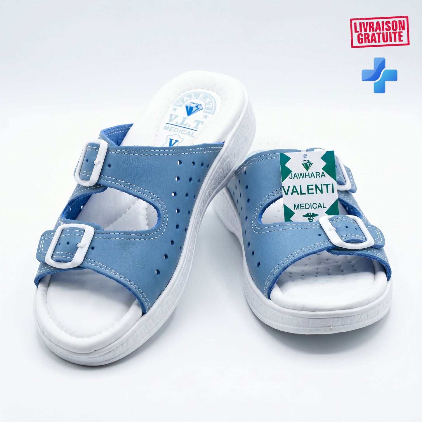 Sandales orthopédiques femme noir - cuir respirant qualité médicale
