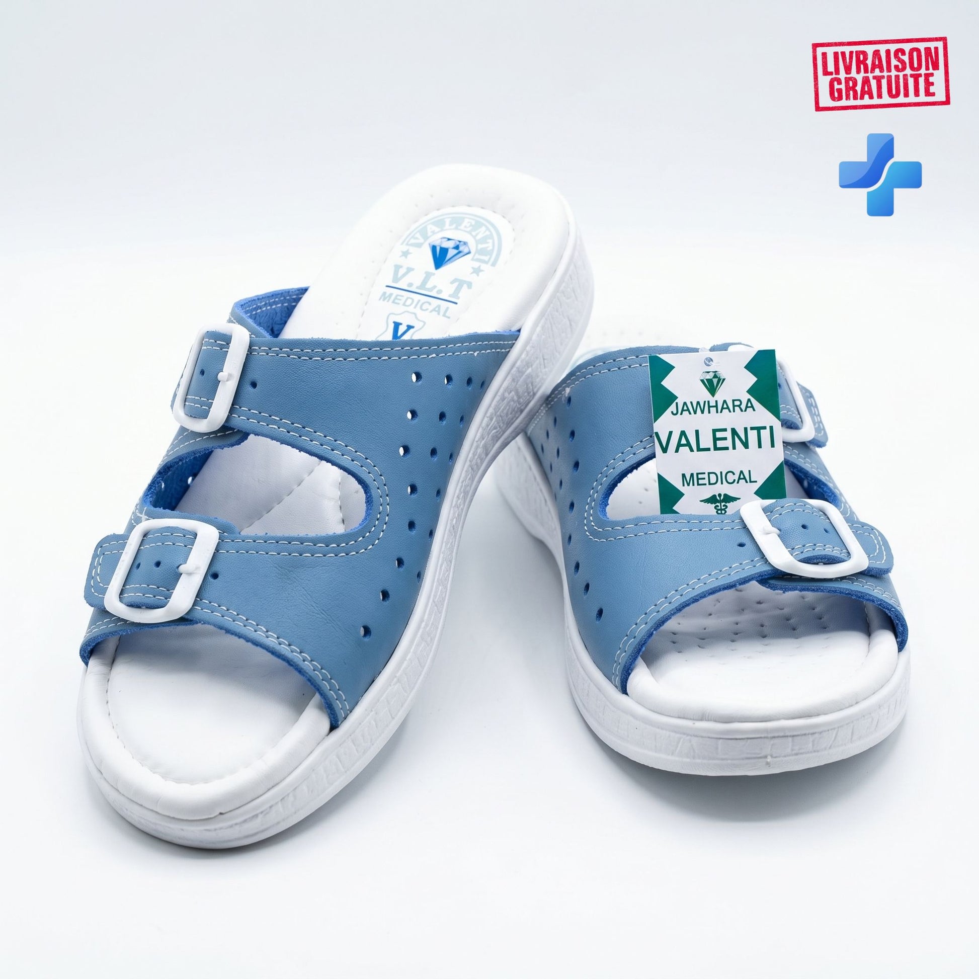 Sandales orthopédiques femme noir - cuir respirant qualité médicale
