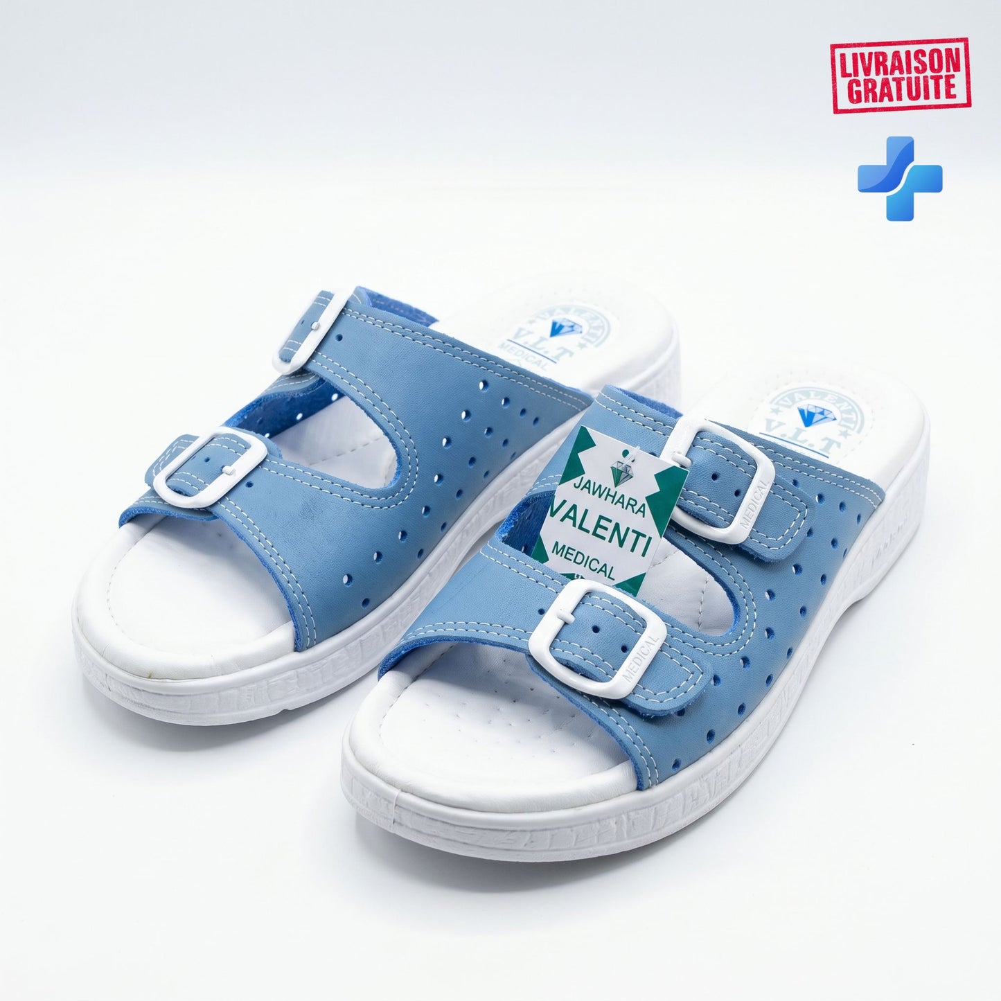 Sandales orthopédiques femme blanc - semelle anatomique douce