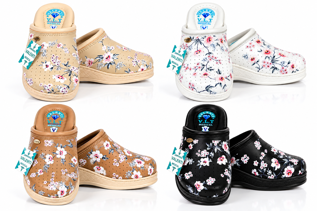 Quatre paires de sabots médicaux floraux BAJO SHOES