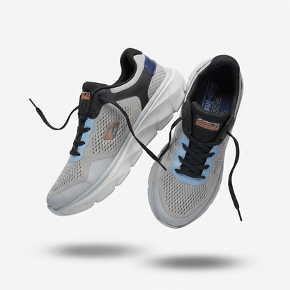 BAJO SHOES Chaussures de Sport Homme noir – détail talon arrière – SR-Sport S-Fashion Slip-Ins – mesh respirant – semelle grise ergonomique – BAJO SHOES