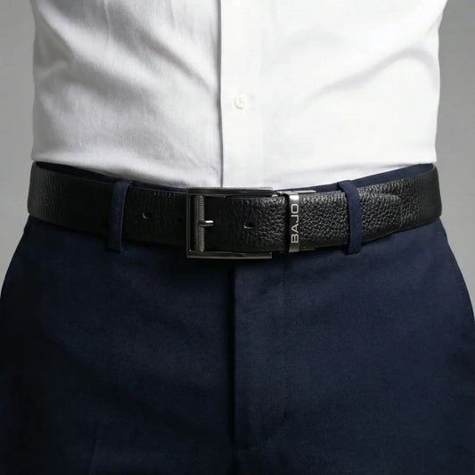 Ceinture Homme Réversible Cuir Véritable – Double Face Noir & Marron - BAJO SHOES