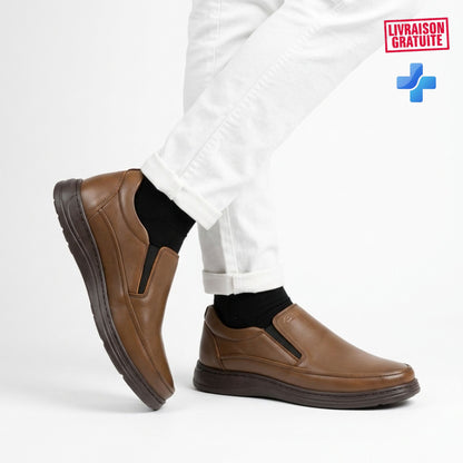 Chaussures homme confortables en cuir premium avec semelle médicale