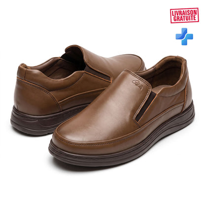 Chaussures ville homme cuir premium semelle médicale - vue en angle