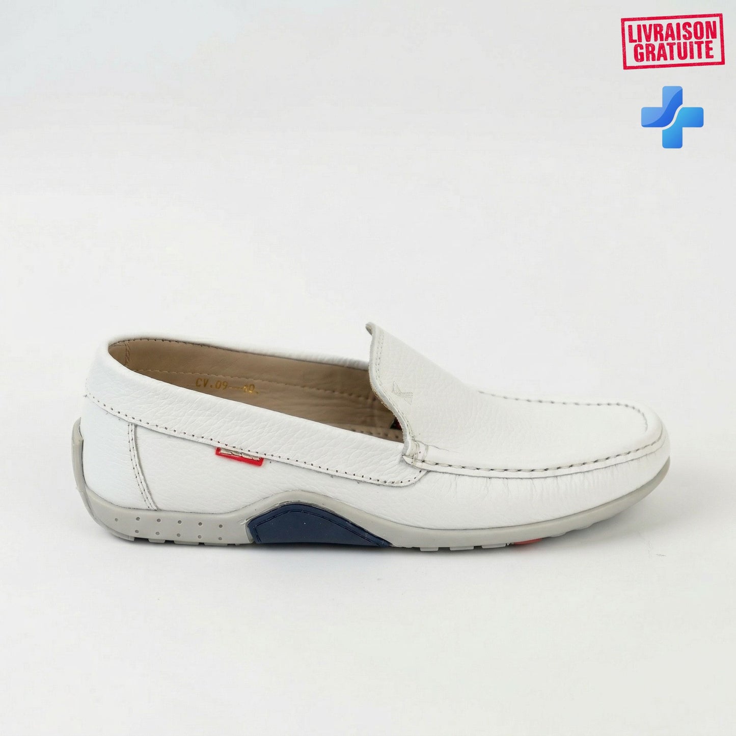 Mocassins cuir grainé homme – Vue dessus cuir souple adapté à la forme du pied BAJO