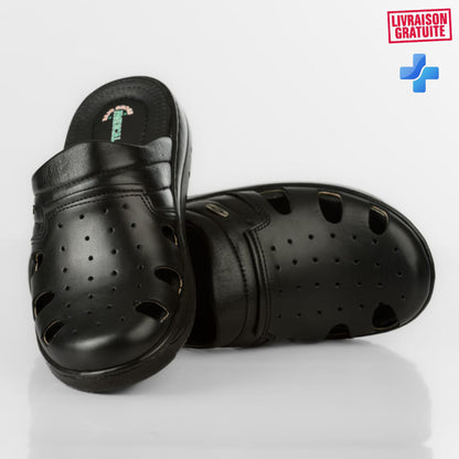Sabot médical homme cuir – Vue dessus semelle compensée anti-fatigue absorption des chocs BAJO