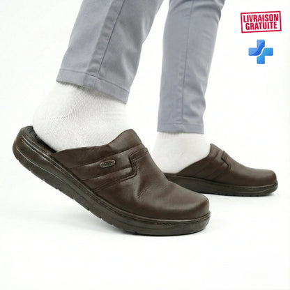 Sabot Médical Homme en Cuir Véritable – Confort Premium (017) - BAJO SHOES