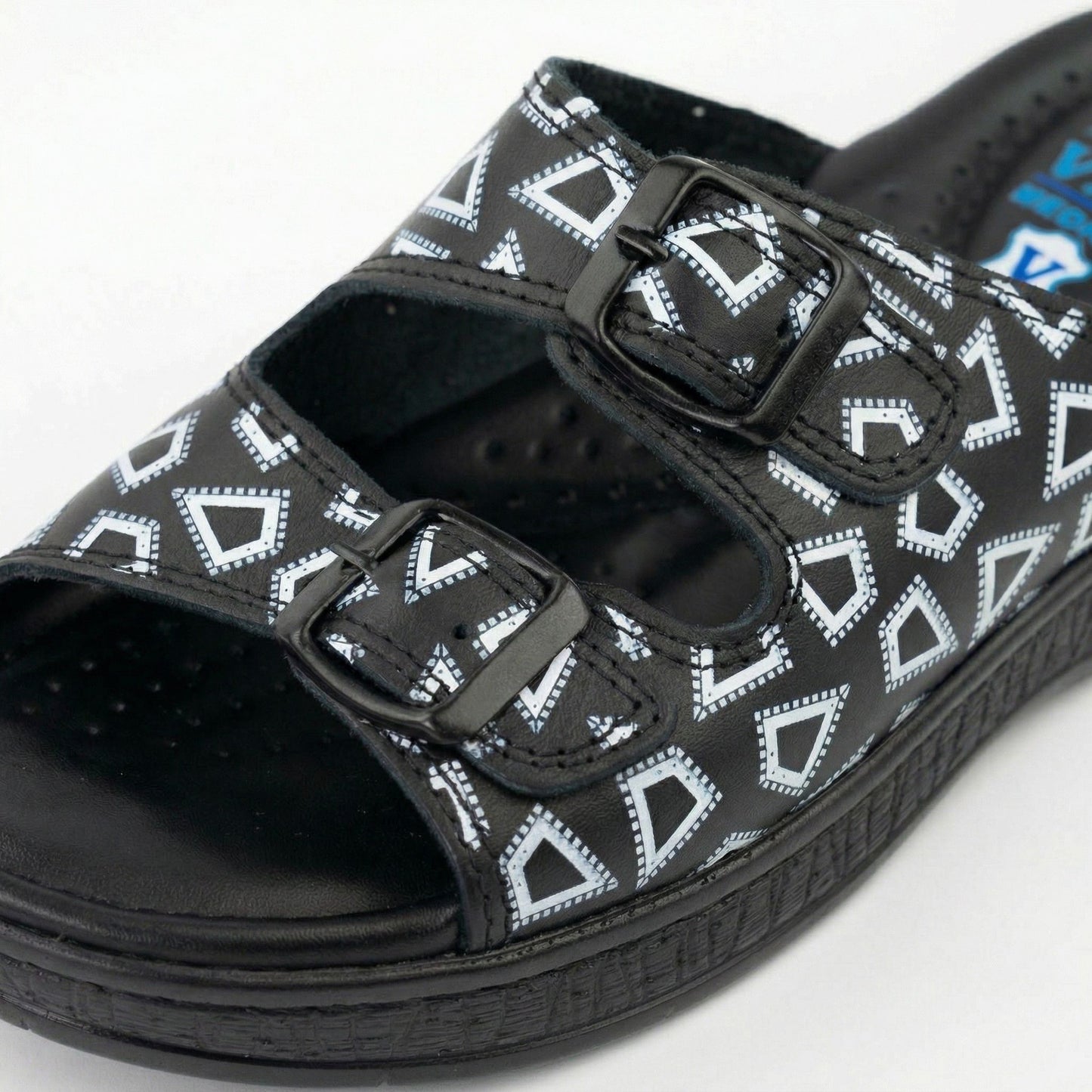 Sandales médicales femme cuir noir - Détail double boucle réglable - BAJO SHOES 700